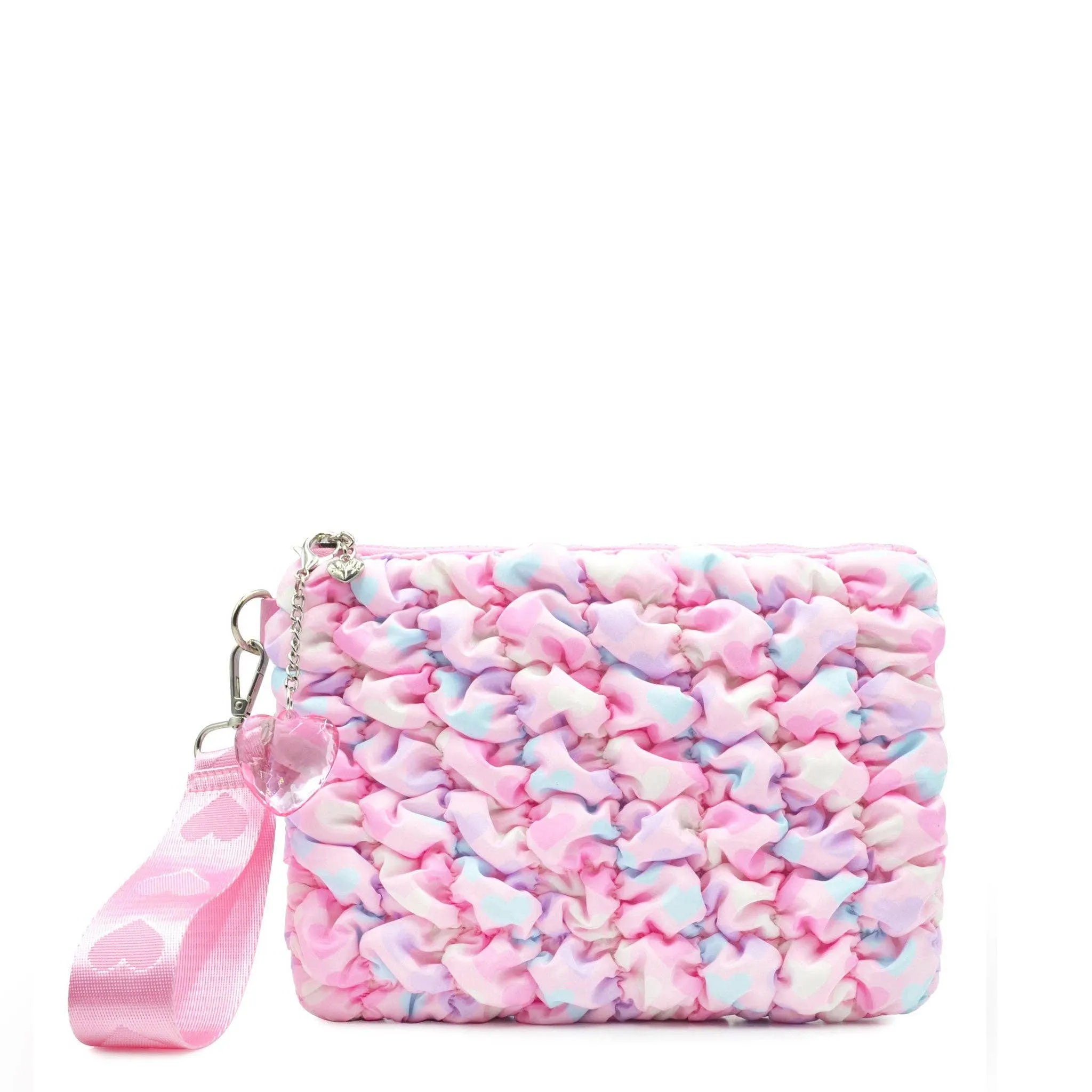 OMG Accessories - Quilted Scrunchies Heart Printed Wristlet