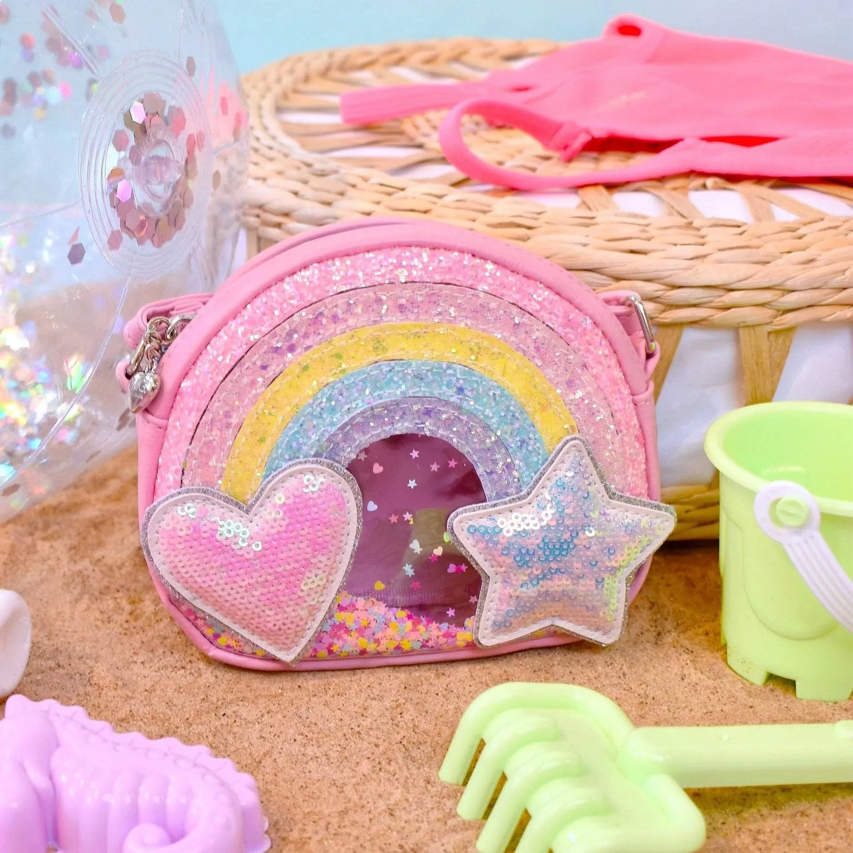 OMG Accessories - Rainbow Confetti Crossbody Bag