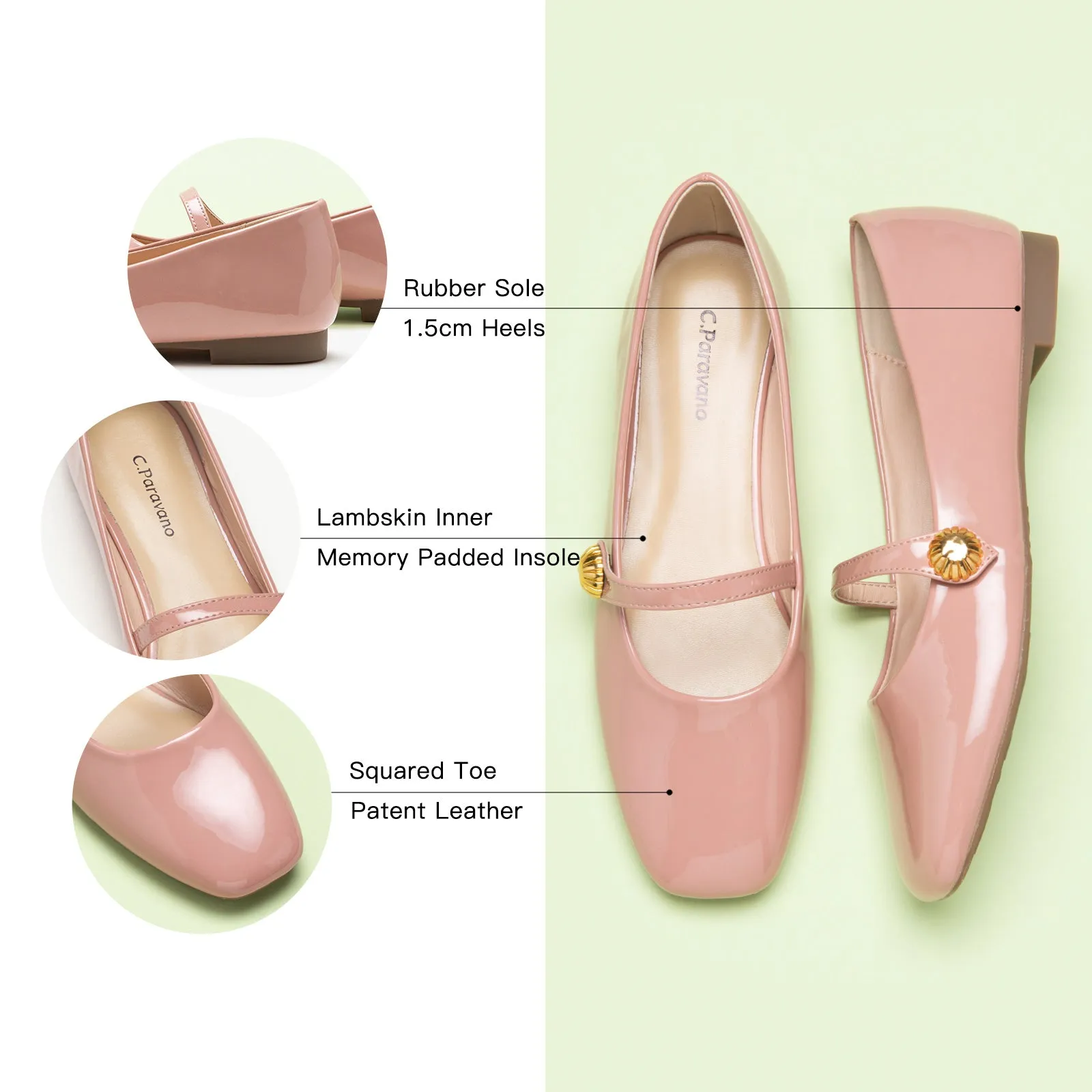 Patent Single-Strap Mary Jane (Clara)