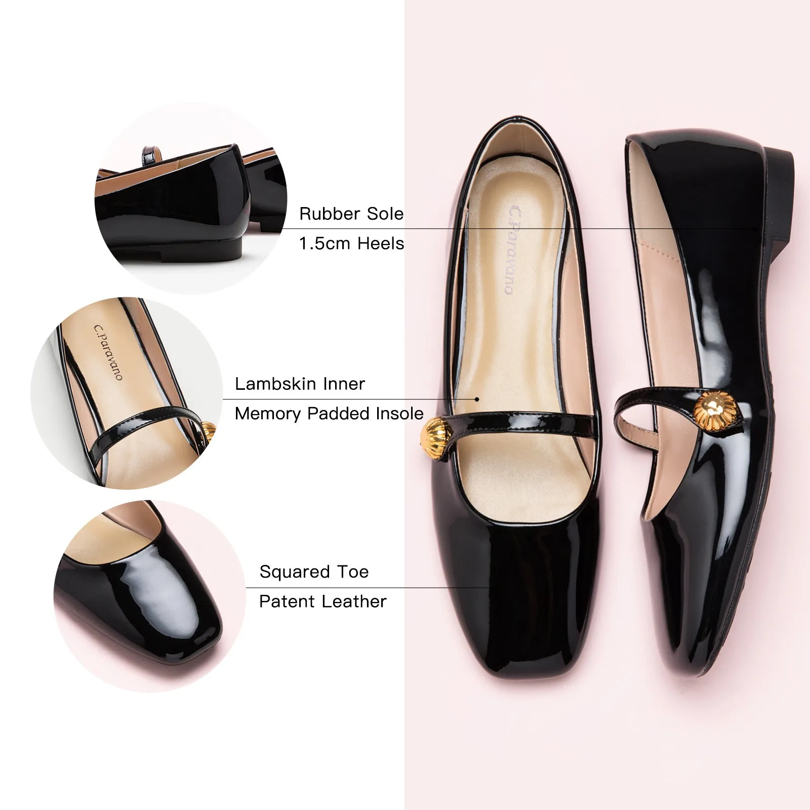 Patent Single-Strap Mary Jane (Clara)