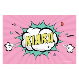 Personalised Themed Tablemat - Pop Art - Girl