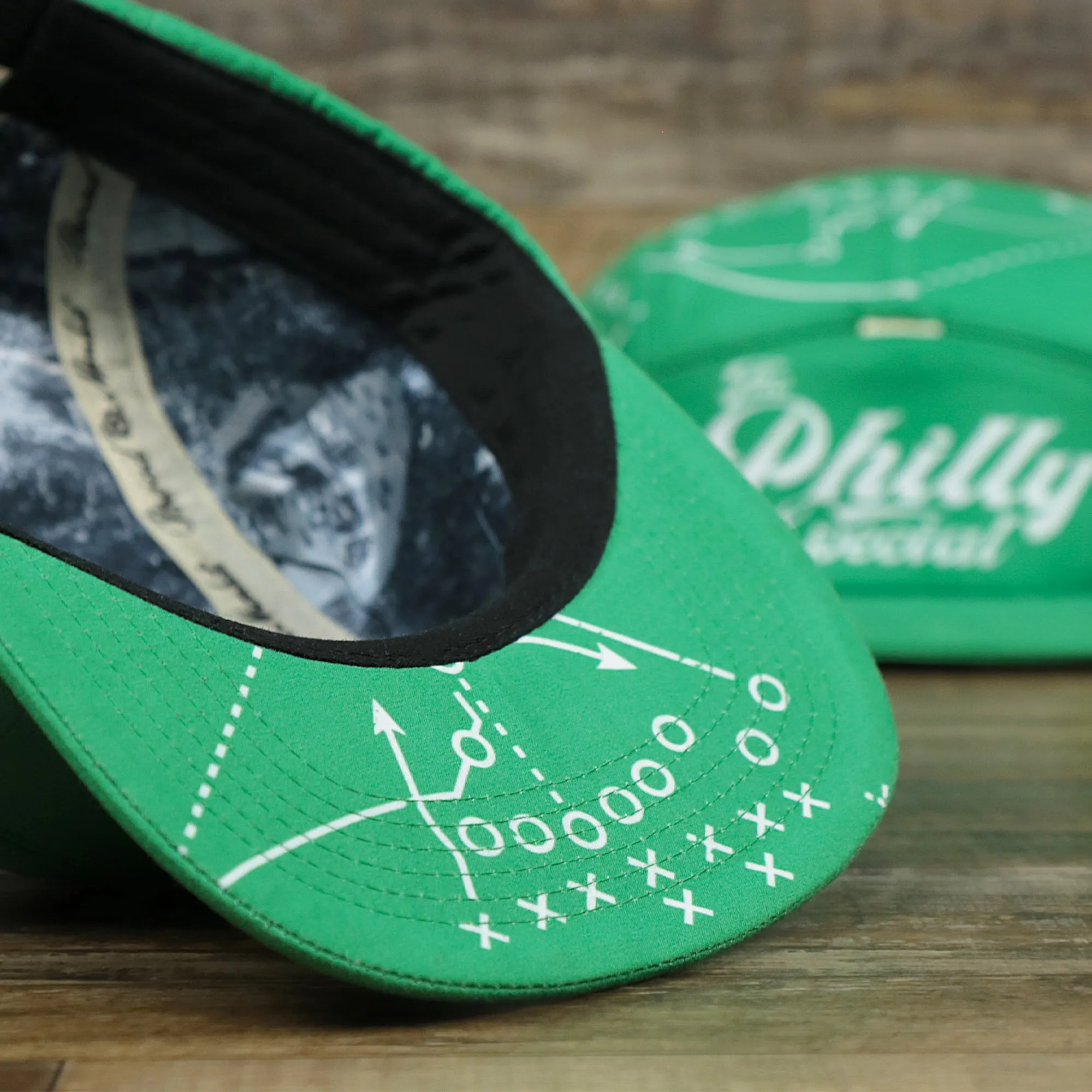 Philly Special Championship Game All Over Print Five Panel Strapback Hat | Green Strapback