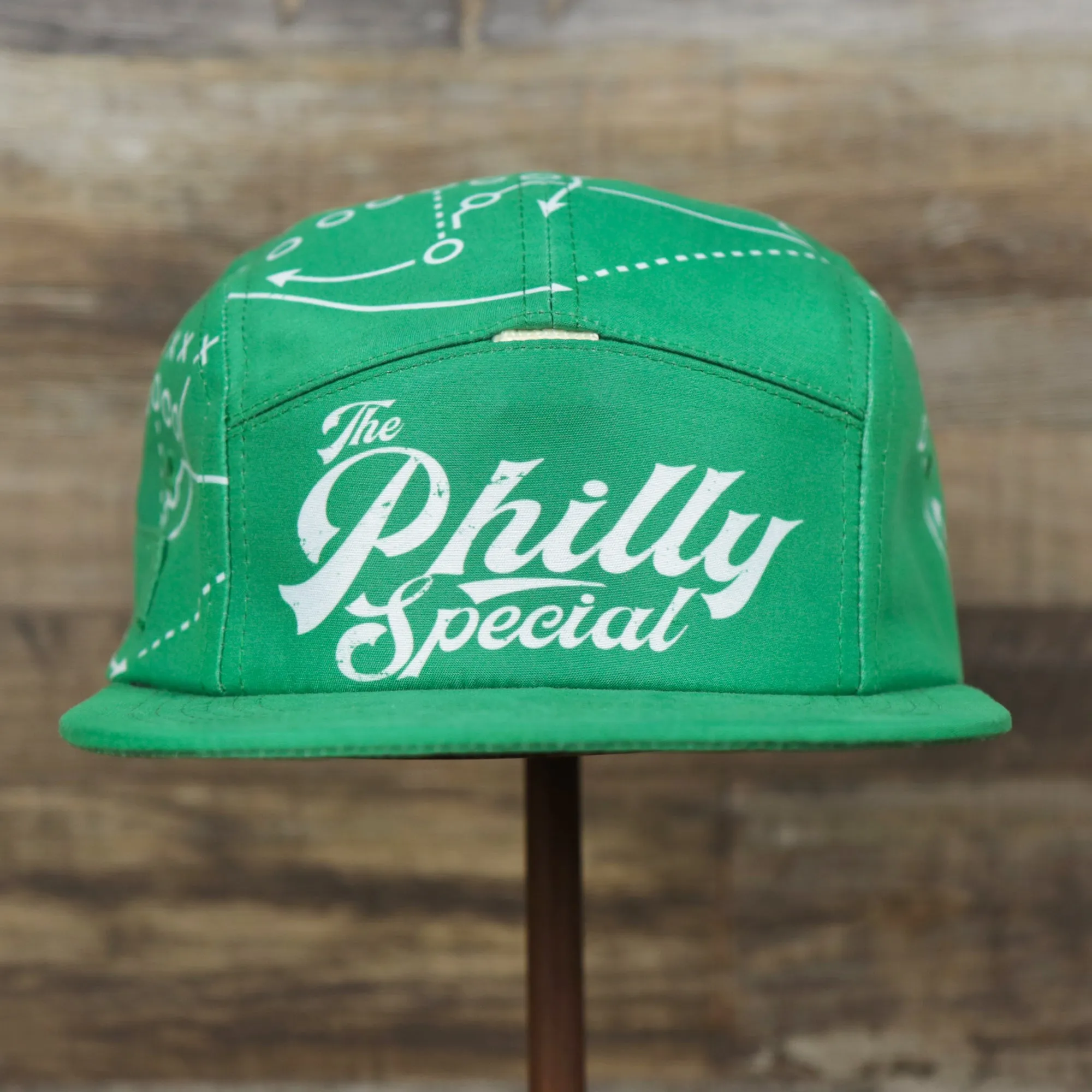 Philly Special Championship Game All Over Print Five Panel Strapback Hat | Green Strapback