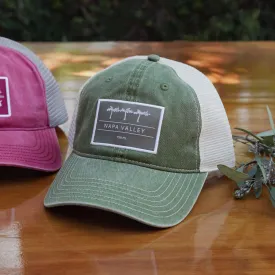 Pigment Dyed Trucker Cap - Squares/ Palms/Pines/Vines