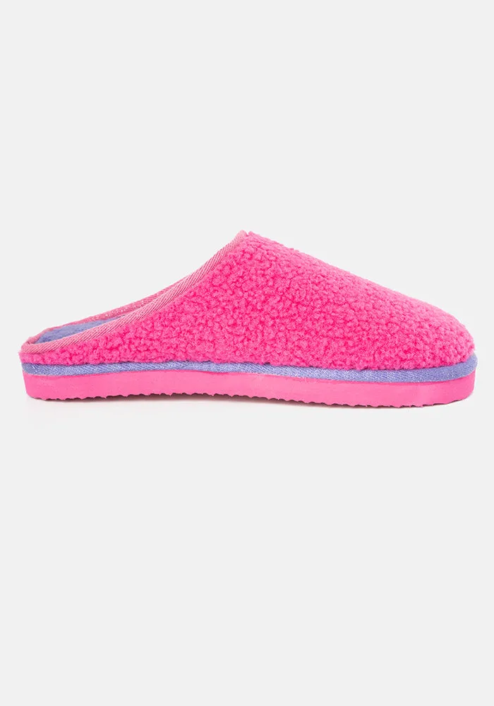Pink Borg Mule Slippers