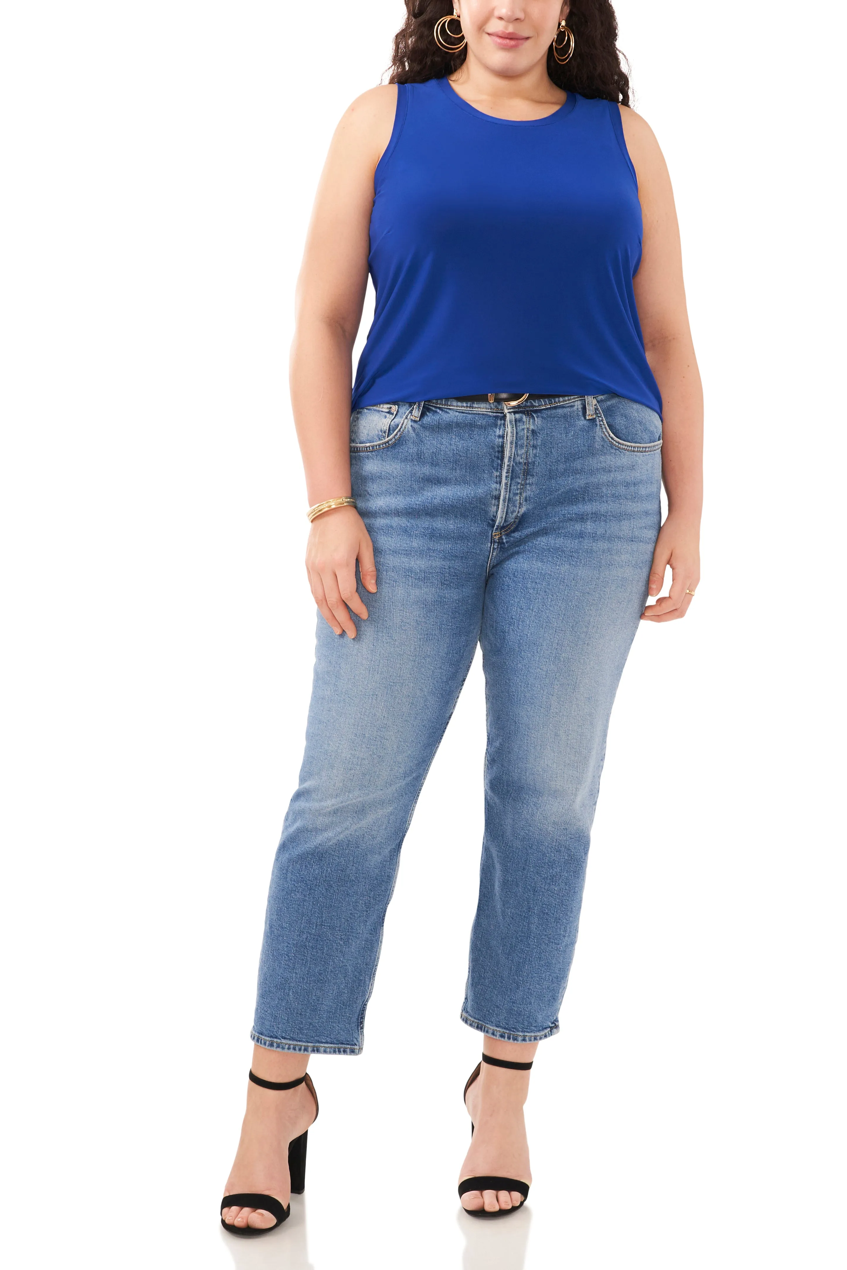 Plus-Size Keyhole Back Tank Top