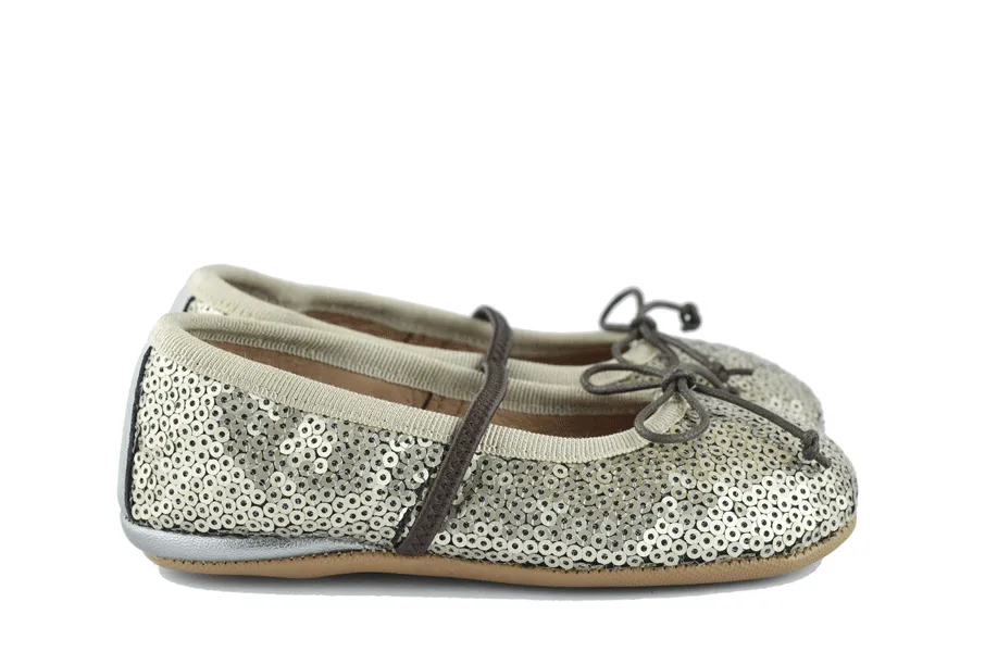 PèPè Girls Silver Sequinned Indoor Shoe