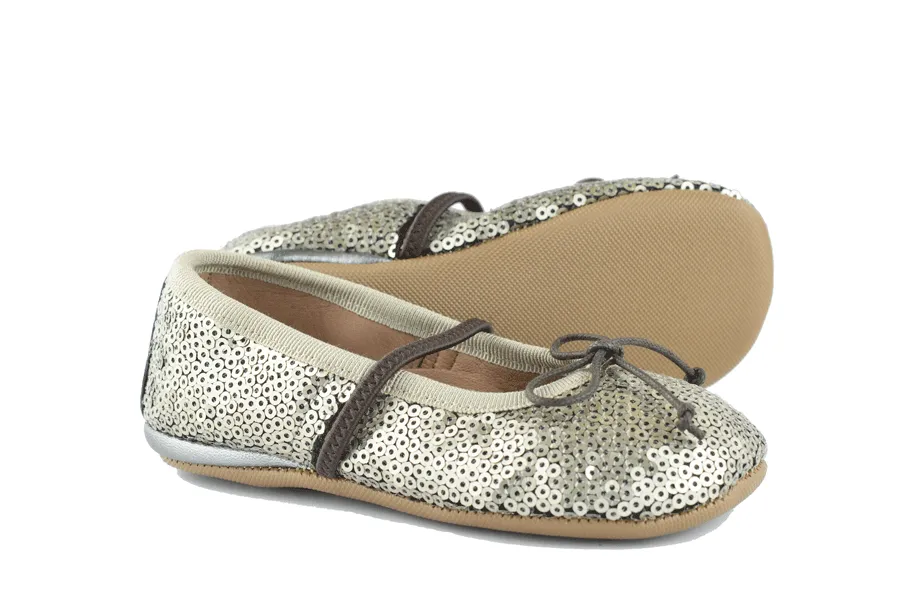 PèPè Girls Silver Sequinned Indoor Shoe