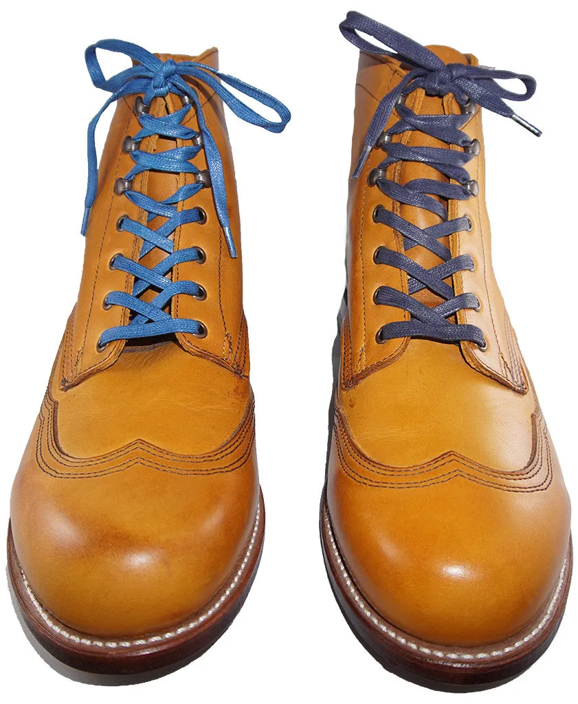 [Prussian Blue] - Flat Waxed Cotton Shoelaces