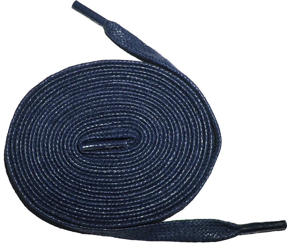 [Prussian Blue] - Flat Waxed Cotton Shoelaces