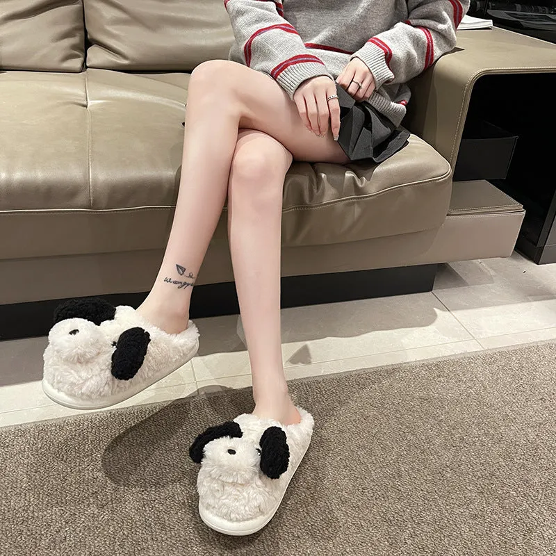 Puppy Cotton Slippers,Cartoon Cute Warm Cotton Shoes With Thick Soles Comfortable Indoor cotton slippers Cozy Footwear Warm Slippers, lioness-love