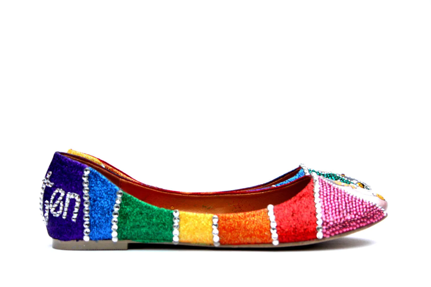 Rainbow Bridal Crystal Flats