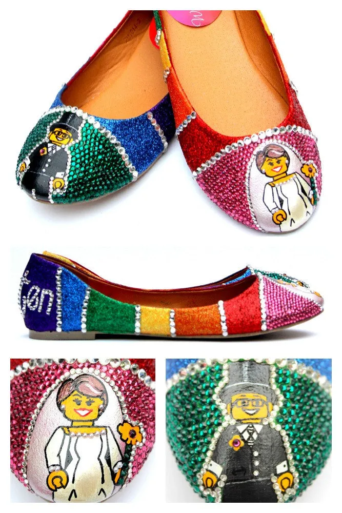 Rainbow Bridal Crystal Flats