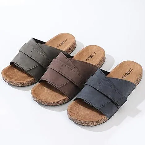 Roxoni Stylish Flat Sandals for Men - Adjustable Strap