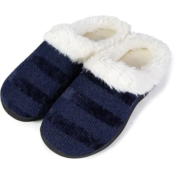 Roxoni Women's Cozy Memory Foam Slippers, Fuzzy Warm Faux Fur