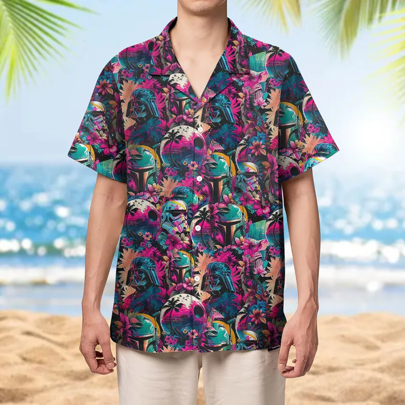 Special Stormtrooper And Darth Vader Synthwave Hawaiian Shirt