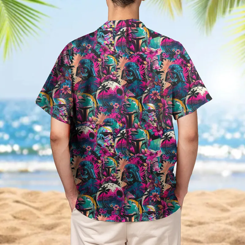 Special Stormtrooper And Darth Vader Synthwave Hawaiian Shirt