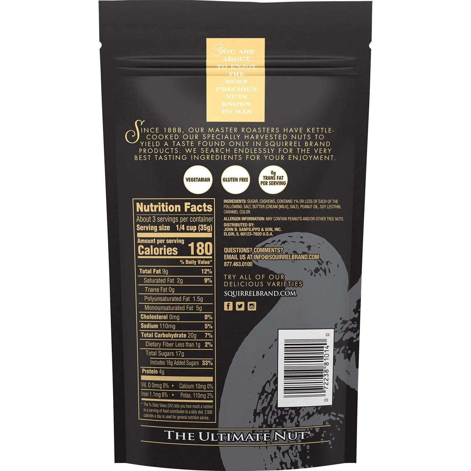Squirrel Brand Artisan Cashews