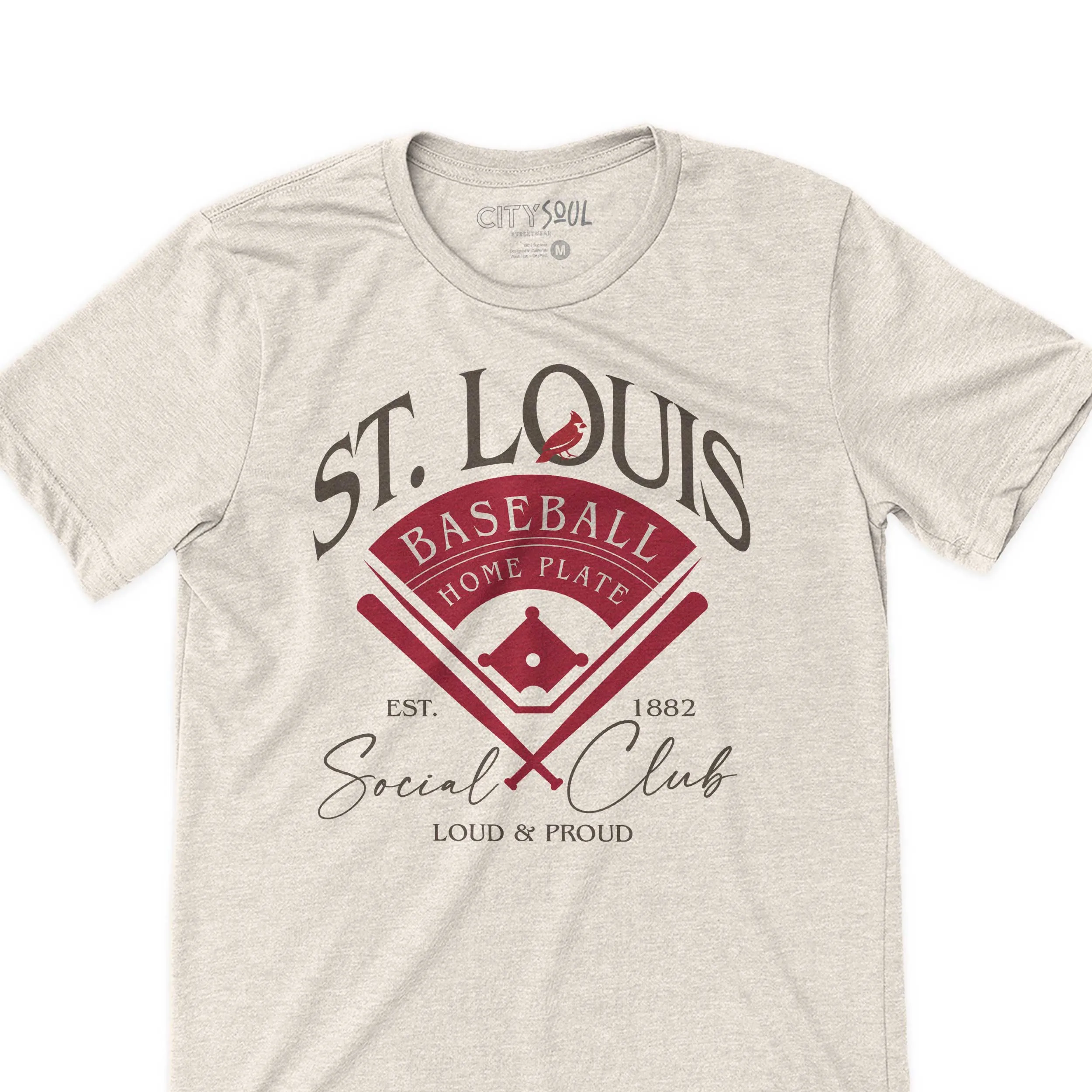 St. Louis Baseball Social Club Tee Classic Established 1882 baseball tee faded worn look social club vintage retro st. louis baseball shirt