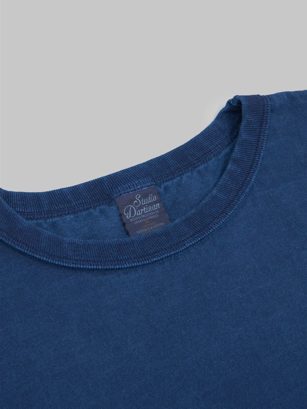 Studio D'Artisan 8136B USA Cotton T-Shirt Light Indigo
