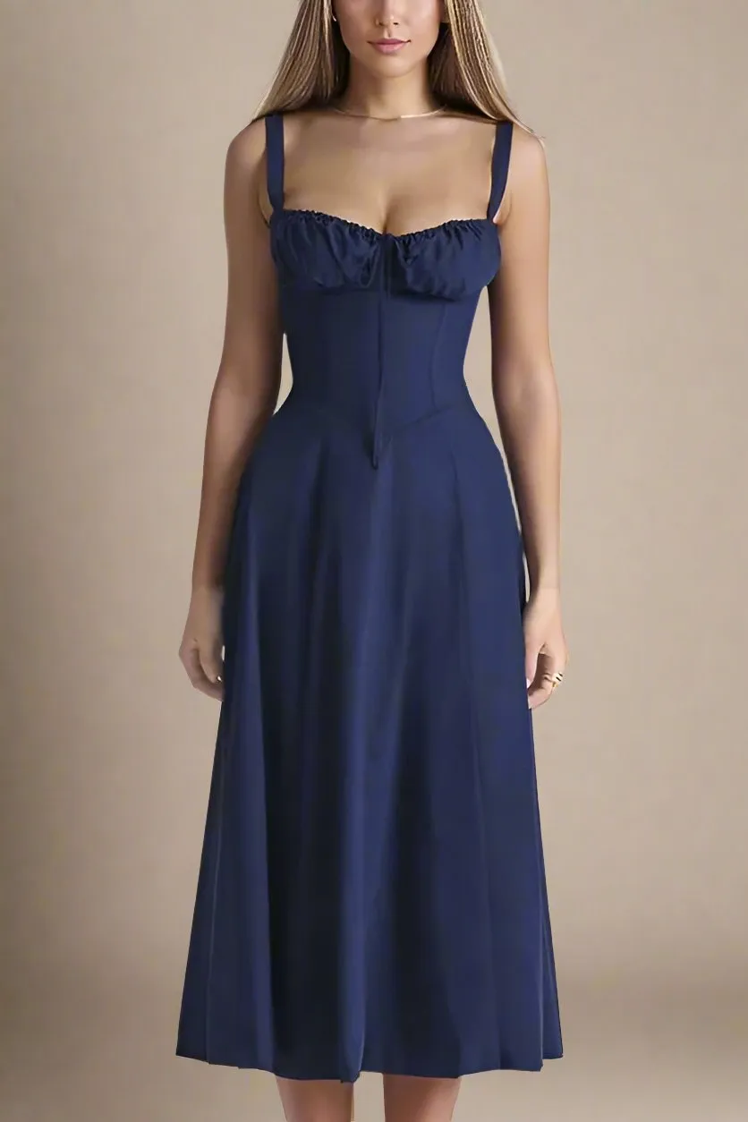 Taylor Bodycon Day Midi Dress - Navy Blue