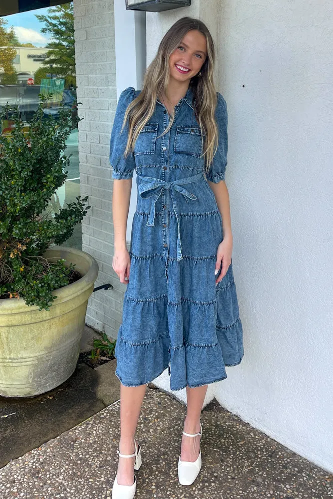 TCEC-Denim Midi Dress