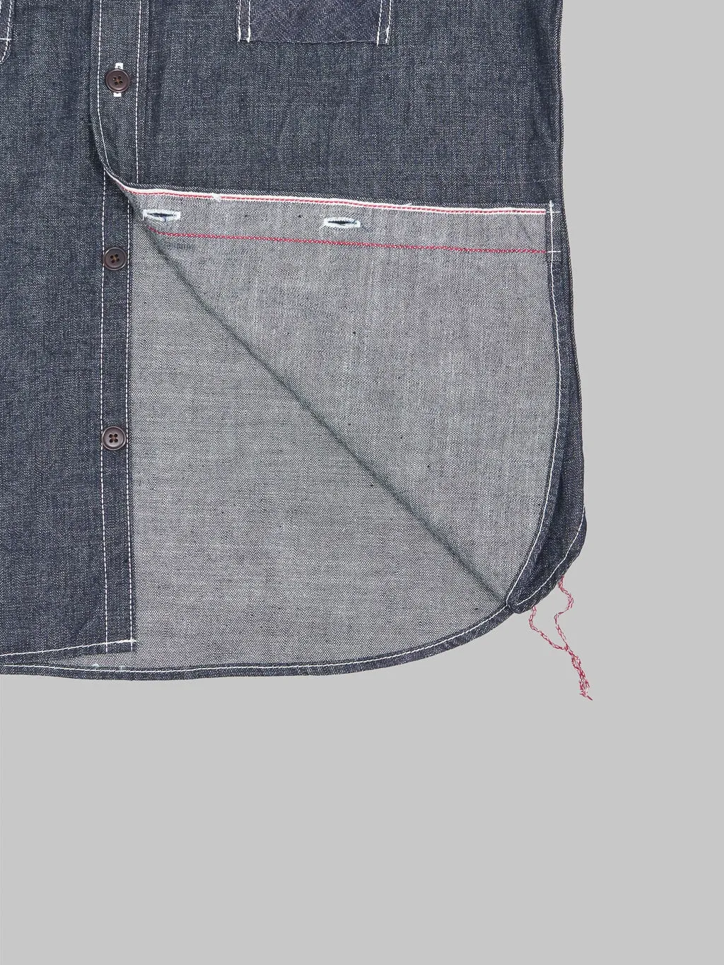 The Strike Gold 10oz Grey Slub Selvedge Denim Work Shirt