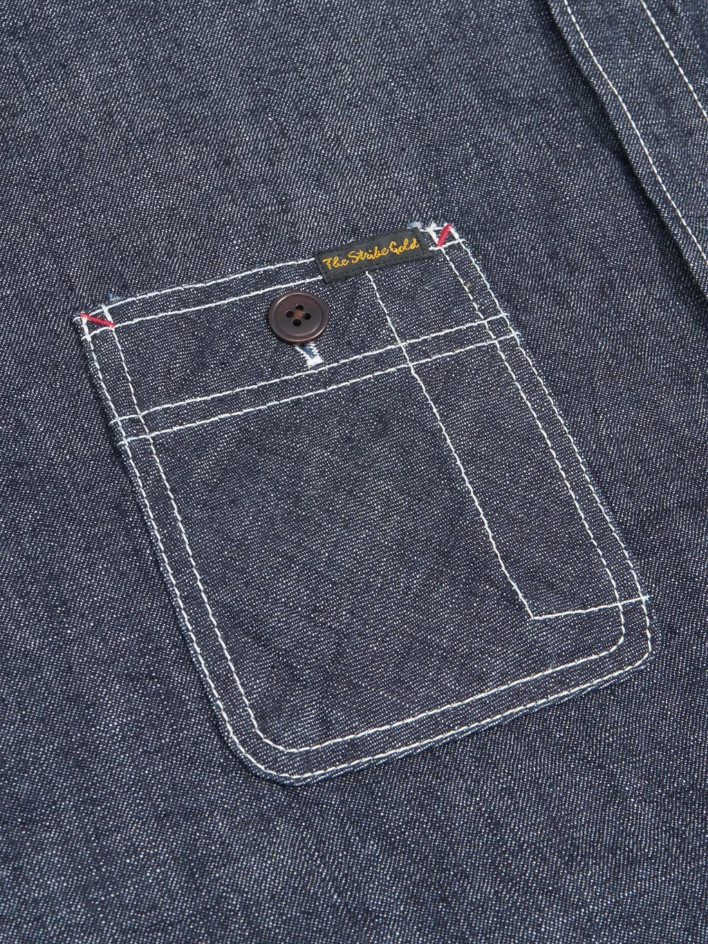 The Strike Gold 10oz Grey Slub Selvedge Denim Work Shirt