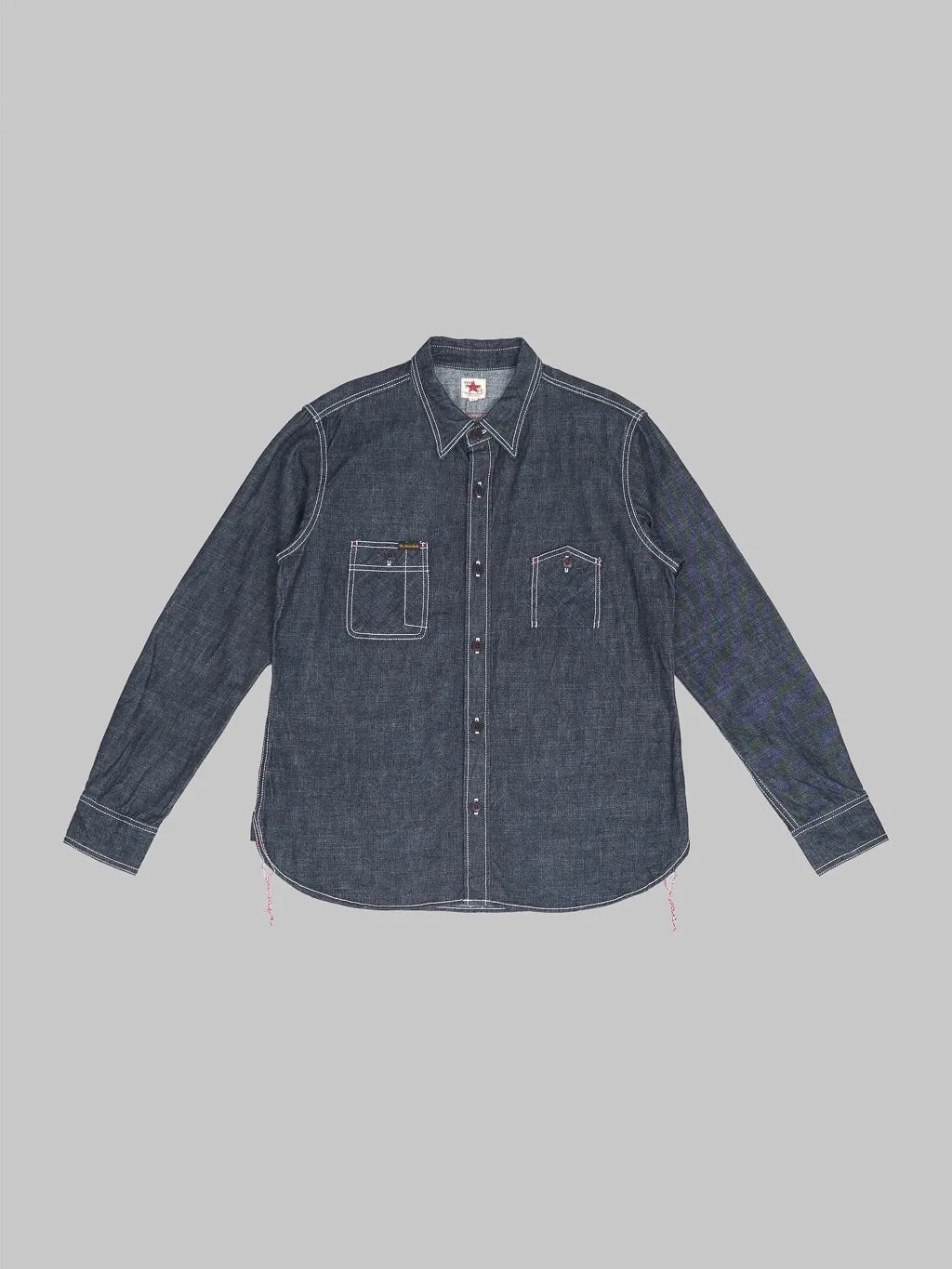The Strike Gold 10oz Grey Slub Selvedge Denim Work Shirt