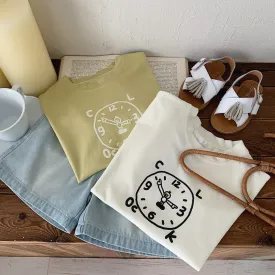 Tick Tock Clock Cartoon Summer Tee
