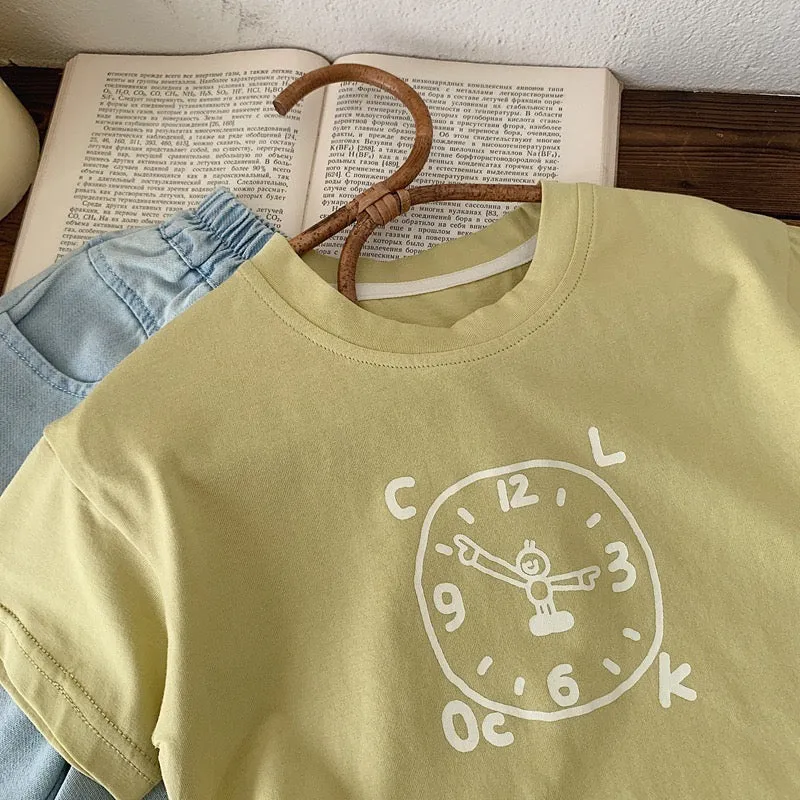 Tick Tock Clock Cartoon Summer Tee