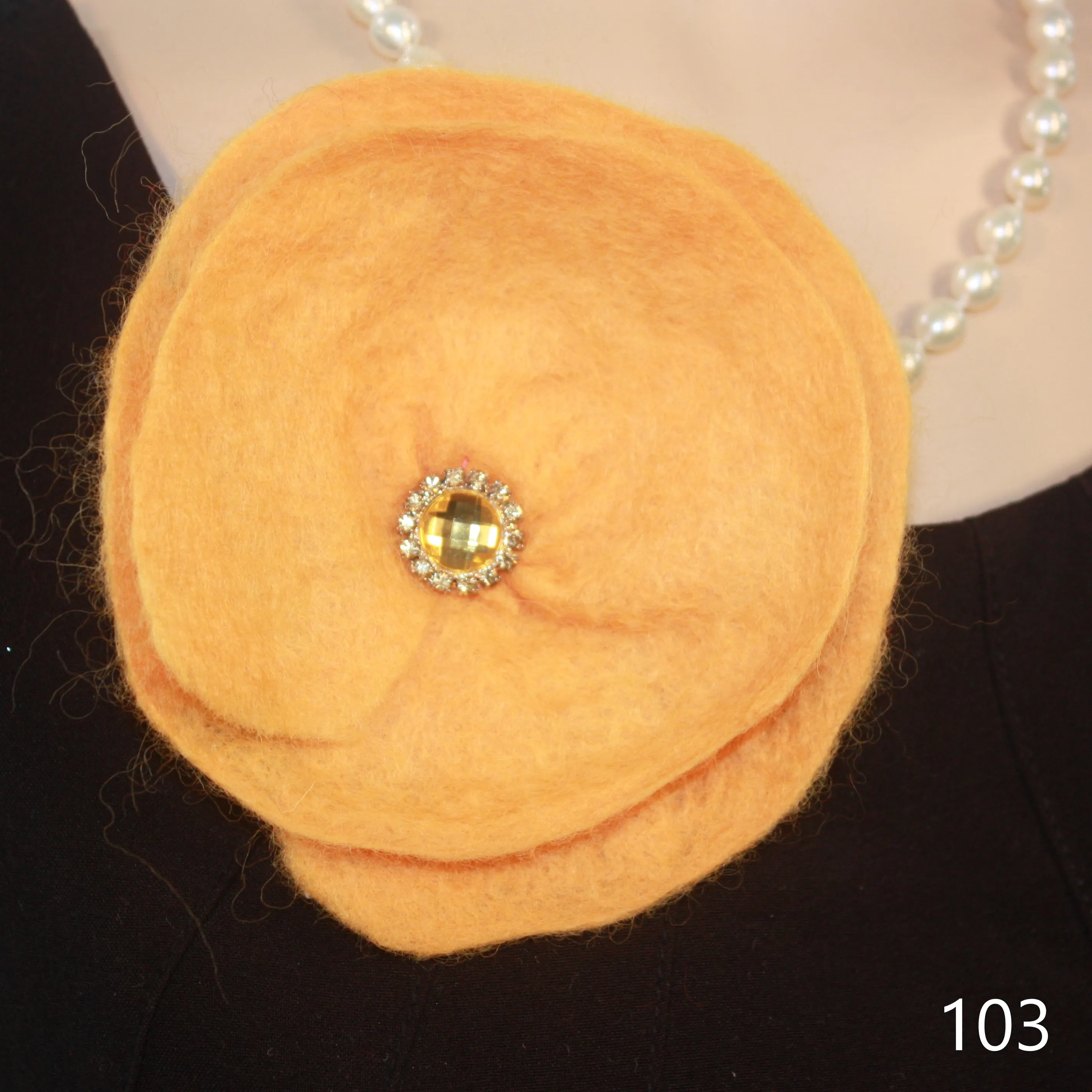 Wet felted flower brooch