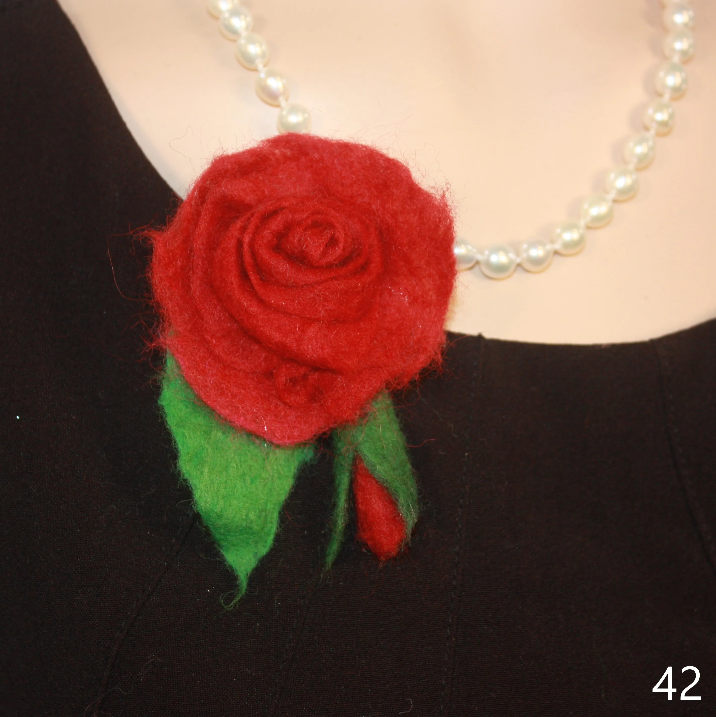 Wet felted flower brooch