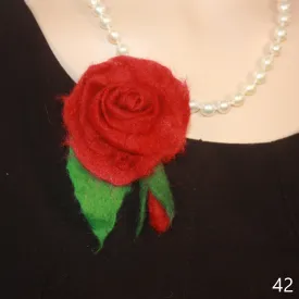 Wet felted flower brooch