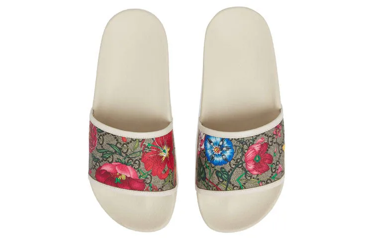 (WMNS) Gucci GG Slide 'Flora Print - Beige' 602096-HT530-8498